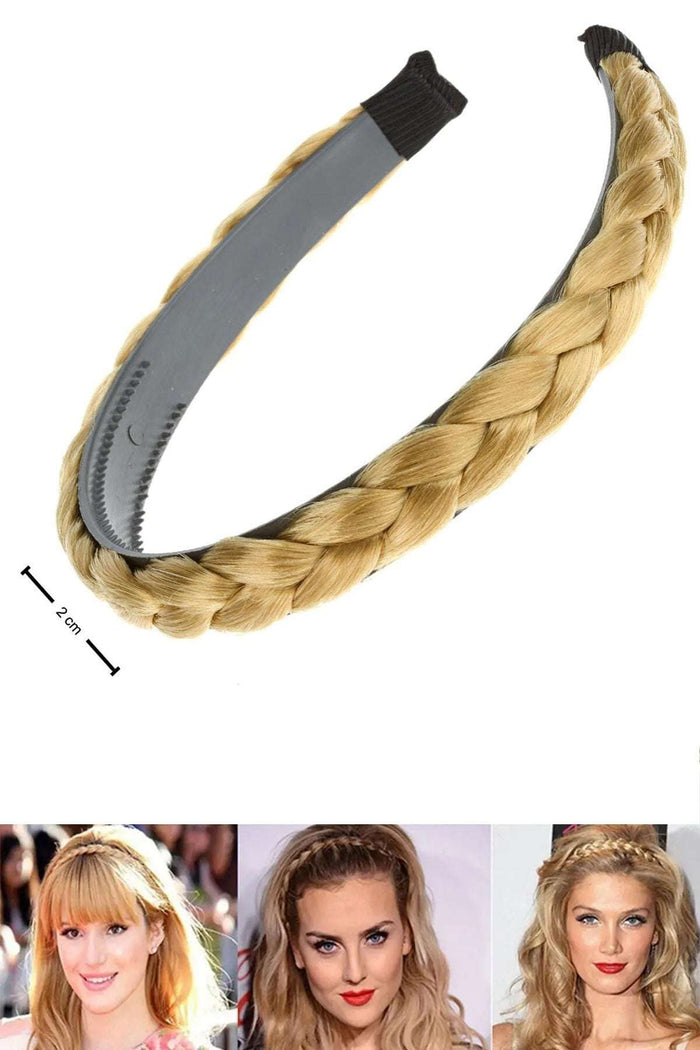 Saç Örgülü Kadın Taç, Örgülü Taç, Saç Görünümlü Taç Saç Aksesuar Krem Orta - Indirimsepeti