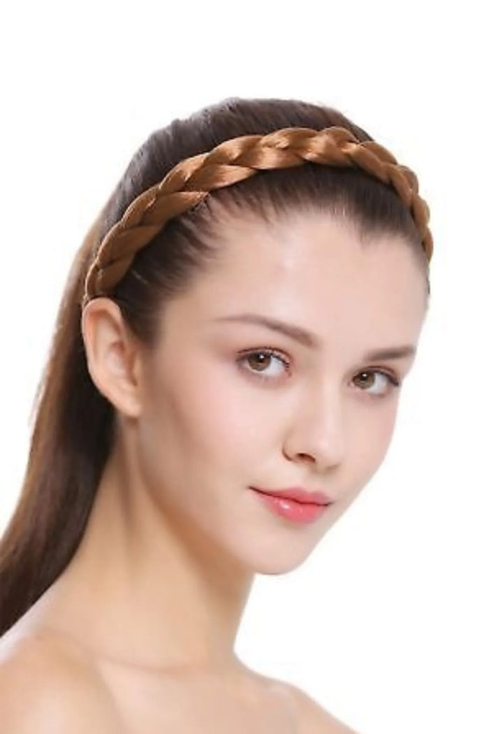 Saç Örgülü Kadın Taç, Örgülü Taç, Saç Görünümlü Taç Saç Aksesuar Gold 2cm - Indirimsepeti