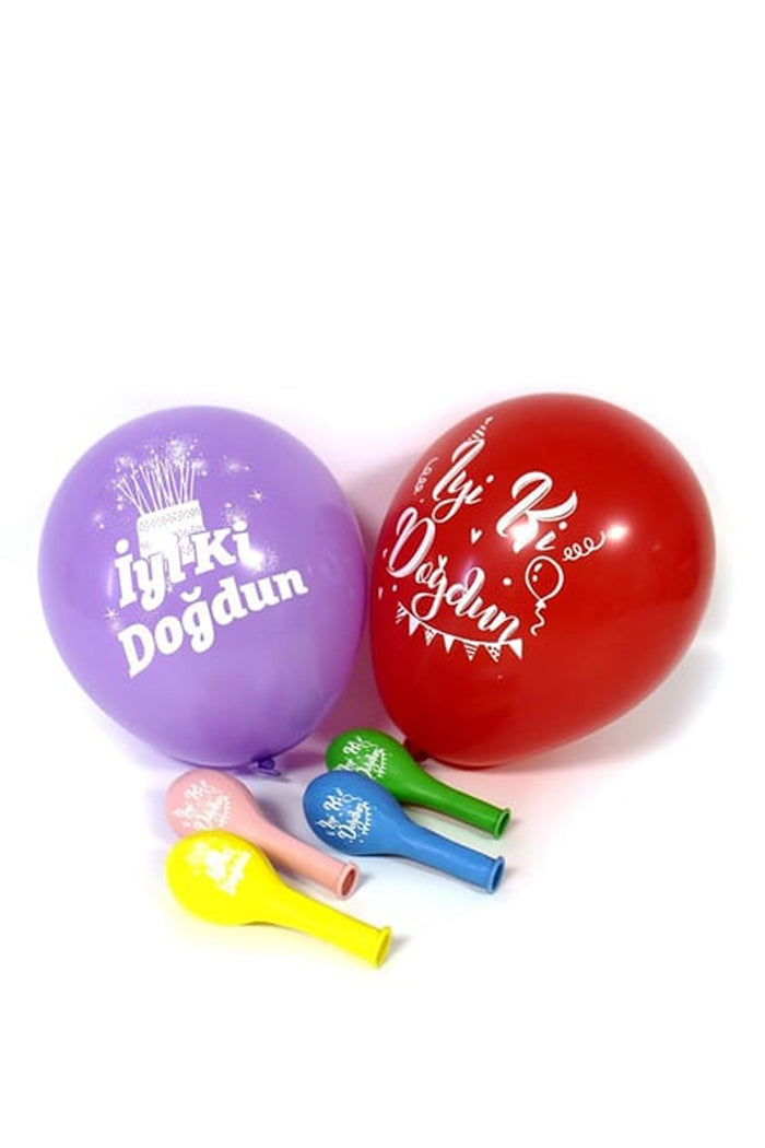 100 Adet İyi ki Doğdun Balonu Özel Baskılı Balon Doğum Günü Etkinlik Kutlama - Indirimsepeti