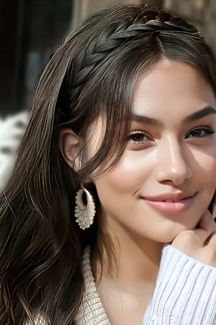 Saç Örgülü Kadın Taç, Örgülü Taç, Saç Görünümlü Taç Saç Aksesuar Siyah 2cm - Indirimsepeti