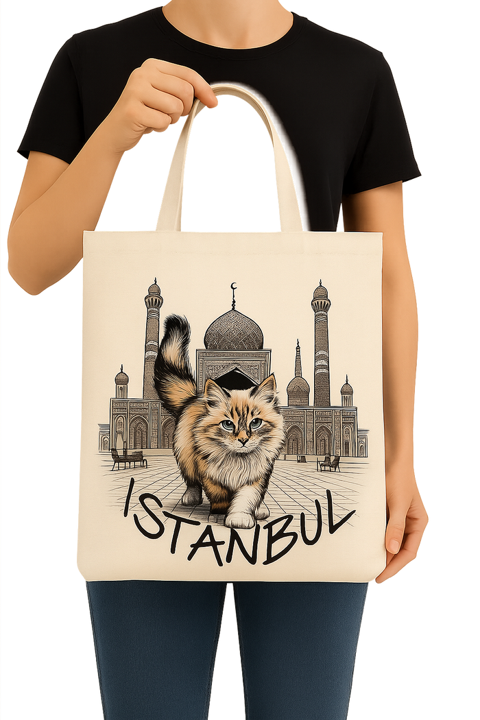 Kedi Baskılı Bez Çanta, Omuz Çantası, 40*30 cm, Genç, Yetişkin Kadın Unisex Çanta, Okul, Tatil Gezi Çanta Model 3 - Indirimsepeti