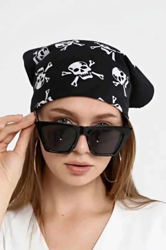 Bandana Kurukafa Korsan %100 Pamuklu Fular Saç Aksesuarı - Indirimsepeti