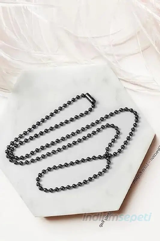 Boncuk Zincir Kolye Ayarlanabilir Takı Zinciri, Küçük Boncuk Top Zincir Kolye 70 cm - Indirimsepeti