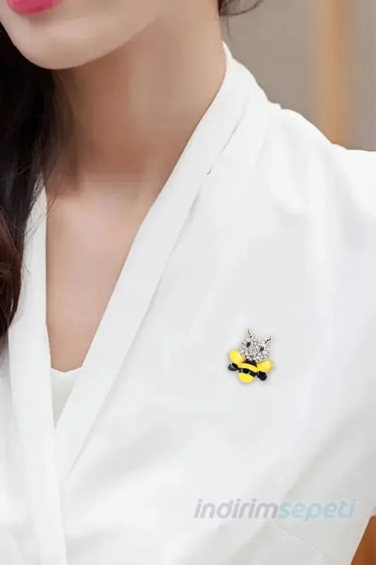 Broş Sevimli Arı Taşlı Figürlü Zirkon Taşlı Özel Kutulu - Indirimsepeti