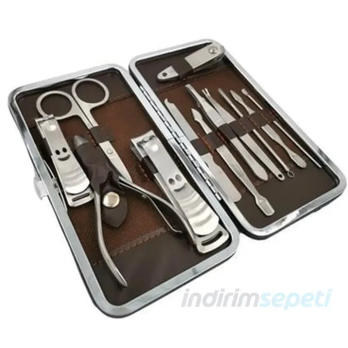 Çantalı Manikür Pensi Profesyonel Ve Manikür Pedikür Seti 13 Parça Tırnak Eti Itici Ve Cımbız - Indirimsepeti