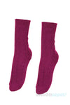 Kadın Örgülü Soket Dikişsiz Yünlü Çorap Kışlık Uyku Gündelik Çorabı Soft Touch 36 - 40 - Pudra