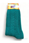 Kadın Örgülü Soket Dikişsiz Yünlü Çorap Kışlık Uyku Gündelik Çorabı 36 - 40 - Yeşil