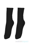 Kadın Örgülü Soket Dikişsiz Yünlü Çorap Kışlık Uyku Gündelik Çorabı 36 - 40 - Siyah