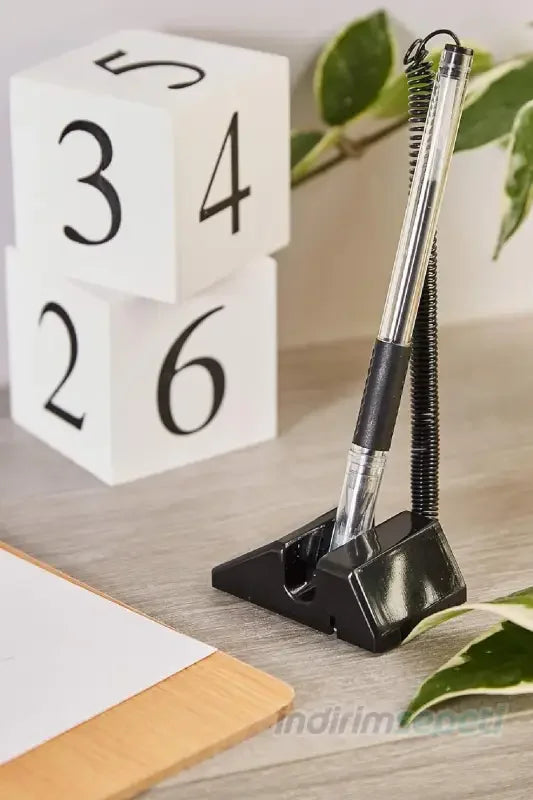 Kalem Masaüstü Kalemi Banka Ofis Otel Lobileri Perakende Mağaza Yapışkan Siyah 0,5 mm - Indirimsepeti