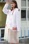 Kalite Unisex Yağmurluk Cepli Dayanıklı Love Rain Taşıma Çantalı L - Kırmızı