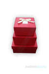Karton Kutu Şeker Çikolata Hediye kutusu Takı Aksesuar Saklama Kutu iç içe 3 Farkı Boy - Kırmızı