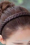 Örgülü Lastikli Saç Bandı Saç Aksesuar Hairband Koyu Kahverengi - Saç Lastik