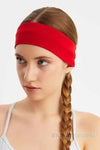 Pamuklu Penye Saç Bandı Spor Bandı Yoga Band - Kırmızı