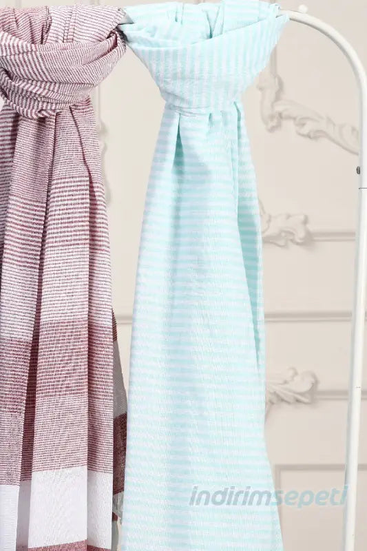 Peştemal Plaj Havlusu Banyo Havlusu 170x90 Açık Mavi Çizgili - Indirimsepeti