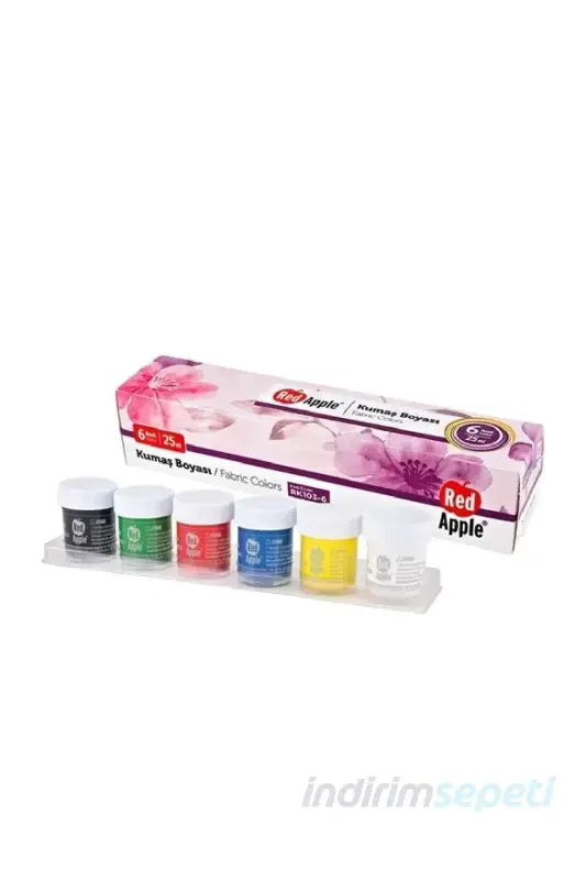 Red Apple Kumaş Boyası 6 Renk x 25 Ml. Set - Indirimsepeti