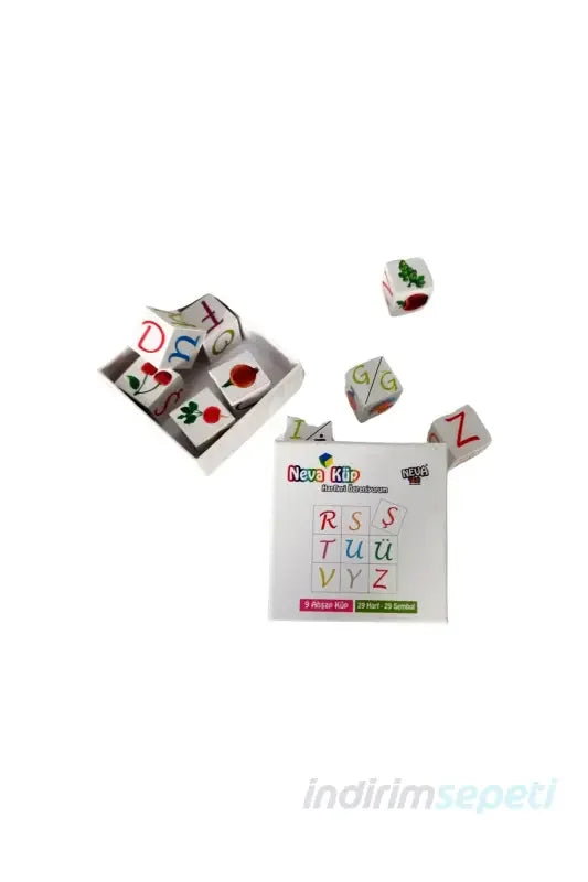 Renkli Ahşap Eğitici Harfleri Öğreniyorum Meyve ve Harf Küpler - Indirimsepeti