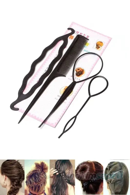 Saç Örme Aparatı Saç Örgü Yapma Seti 1 Paket 4 Parça - Indirimsepeti