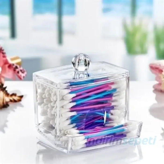 Şeffaf Kapaklı Kulak Temizleme Çubuğu Organizatörü Saklama Kutusu - Indirimsepeti