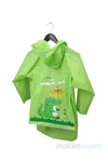 Yağmurluk Pvc Eva Kumaş Kapüşonlu Çıtçıtlı Cepsiz Yeşil Timsah - 4 Yaş