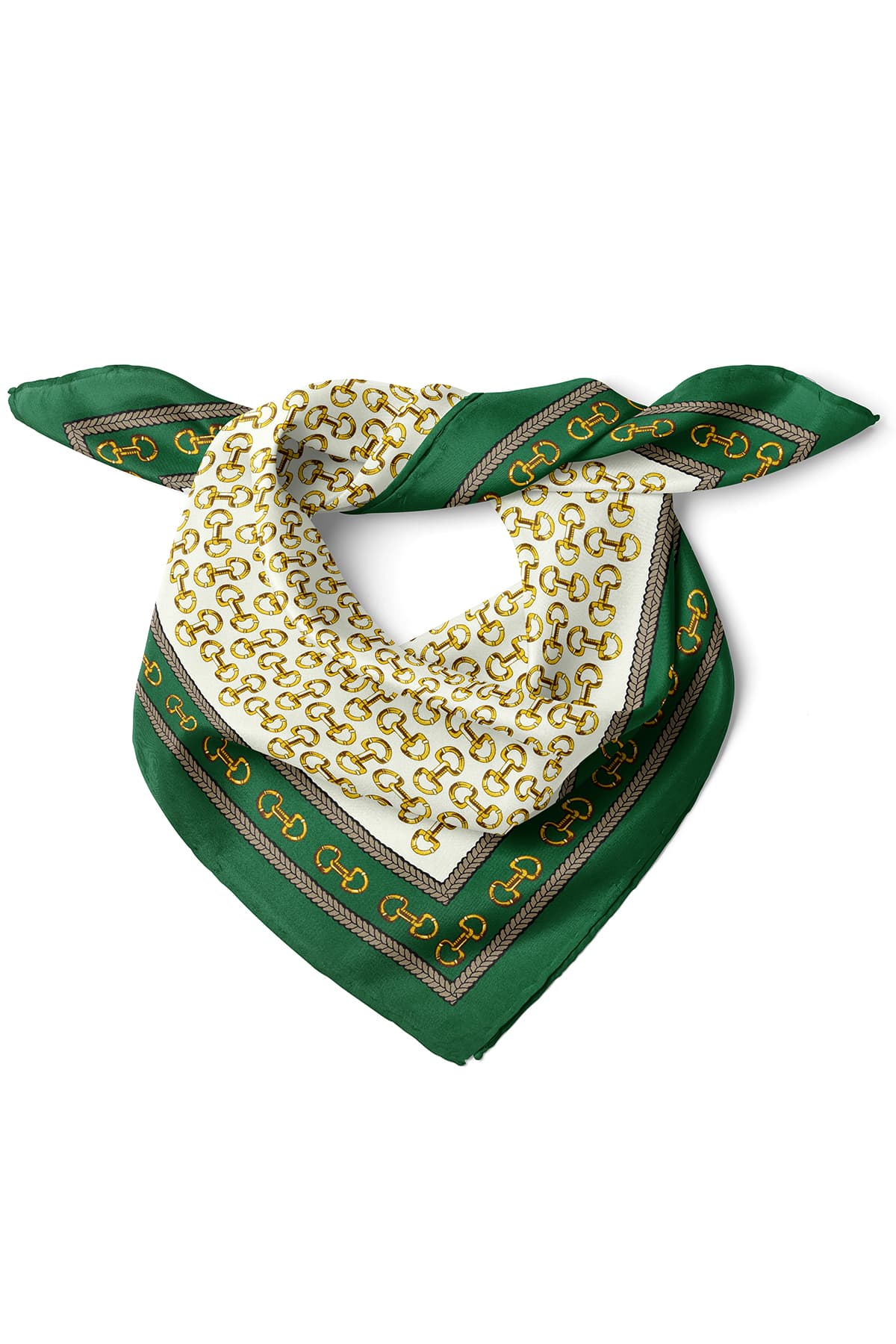 Zincir Desenli Fular Bandana 70x70 cm – Şık Kare Fular