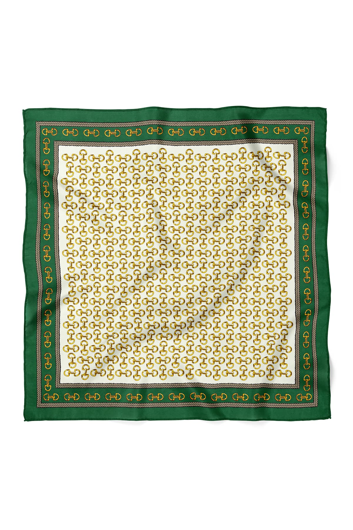 Zincir Desenli Fular Bandana 70x70 cm – Şık Kare Fular - Görsel 2