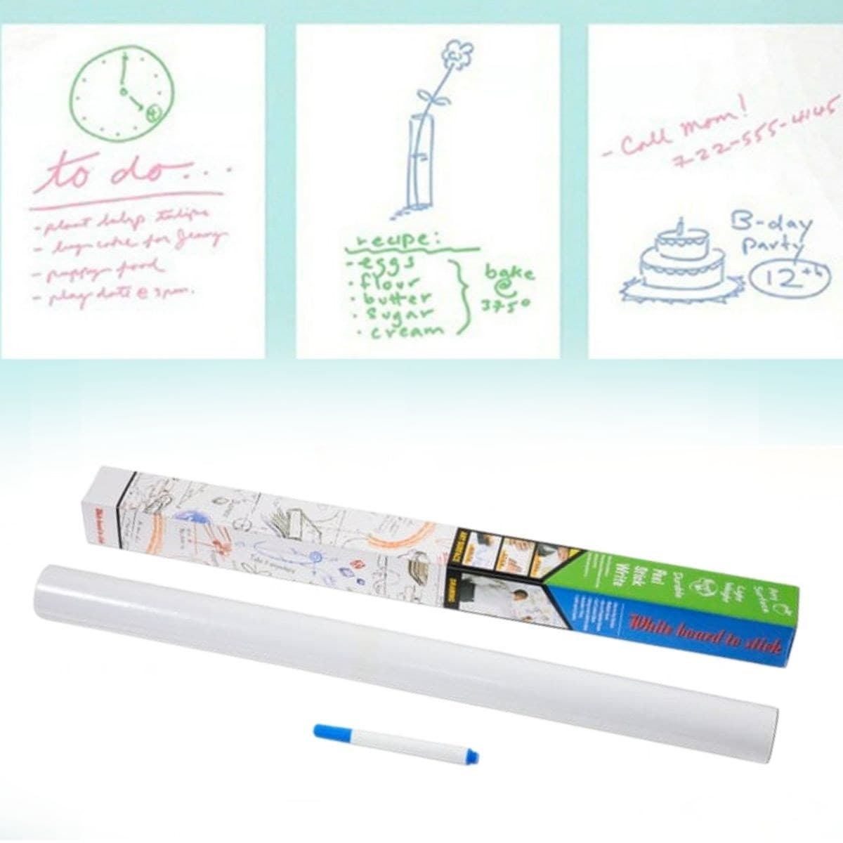 Silinebilir Kalemli Sticker Duvara Yapışabilen Yazı Tahtası 60x100 cm