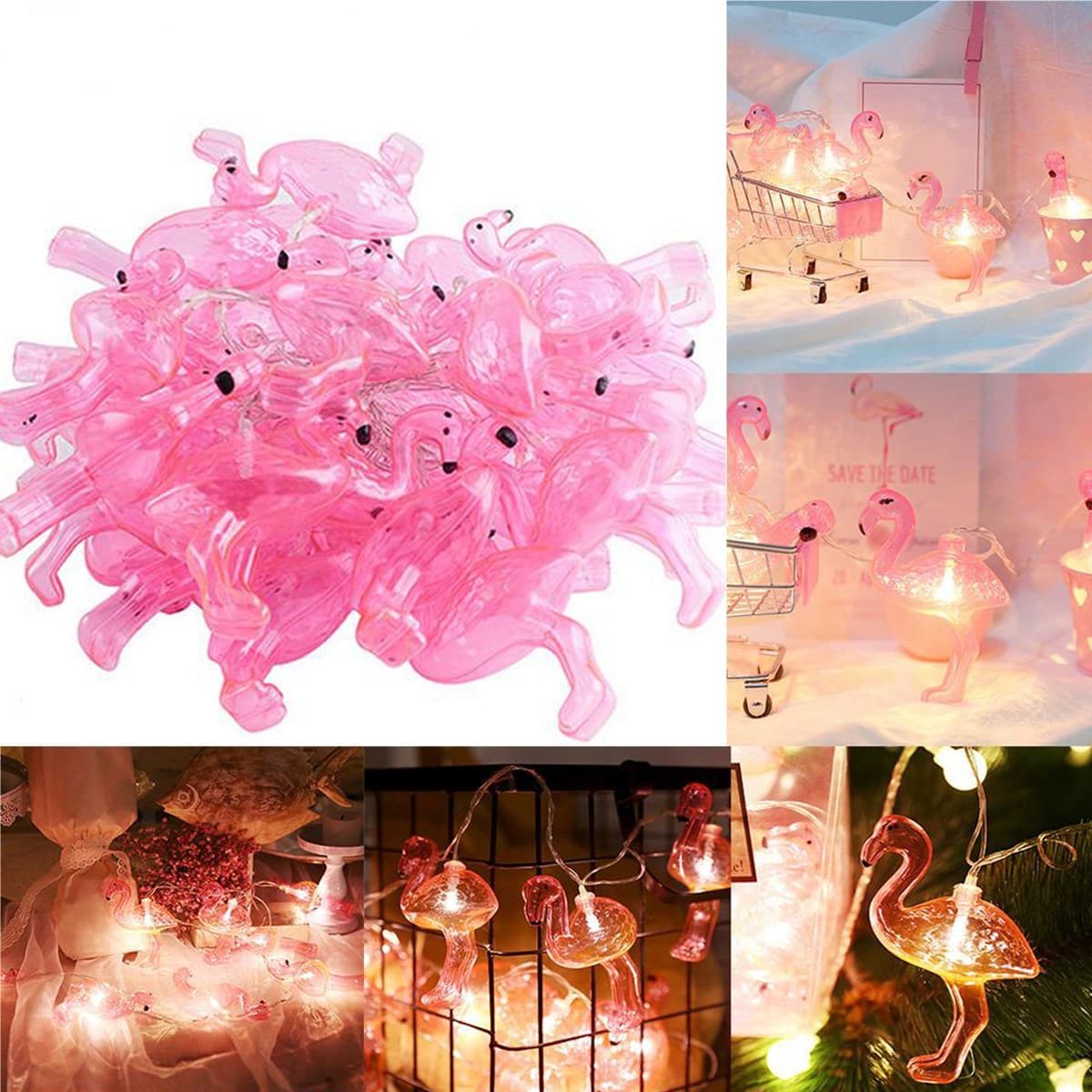 TrdStore® 10'lu Pilli Led Flamingo Dekoratif Işık Zinciri Aydınlatma 1,5 Mt - Görsel 2
