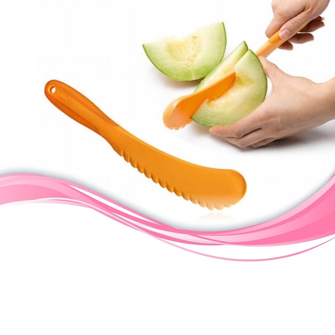 TrdStore® Pratik Kolay Kavun Kesme Çekirdek Ayıklama Bıçağı Plastik Aparat - Görsel 2