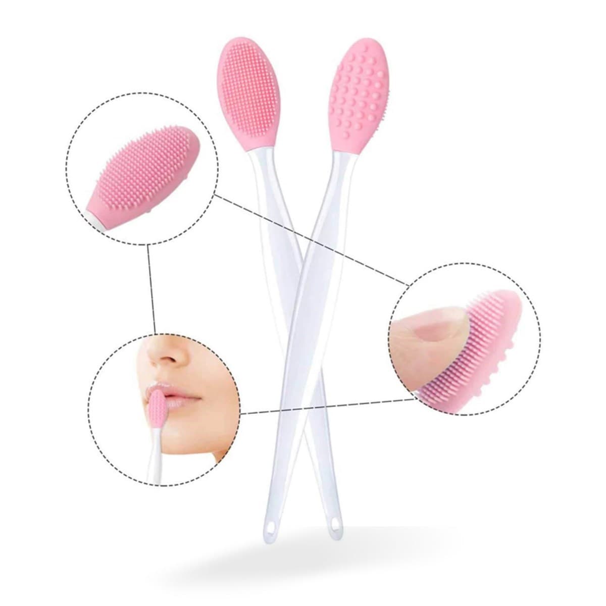TrdStore® 2 Adet Dudak Fırçası Peeling Etkili Gözenek Siyah Nokta Temizleyici Akne Giderici Çift - Görsel 2