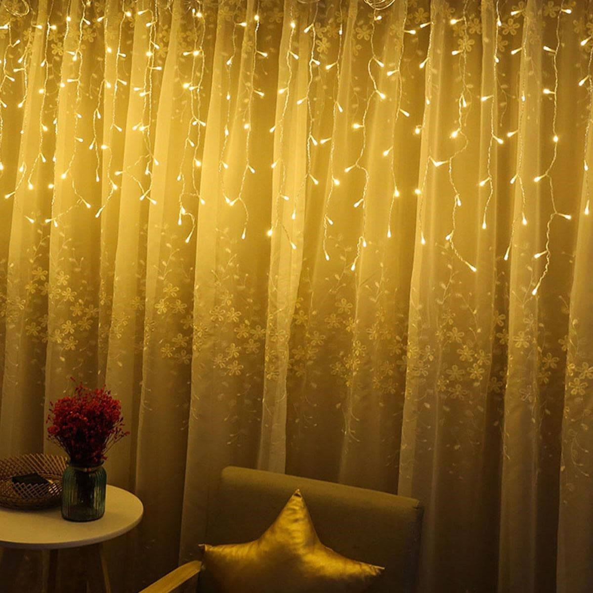 TrdStore® 8 Fonksiyonlu 16 Saçaklı Perde Led 3 x 1 (Günışığı) - Görsel 2