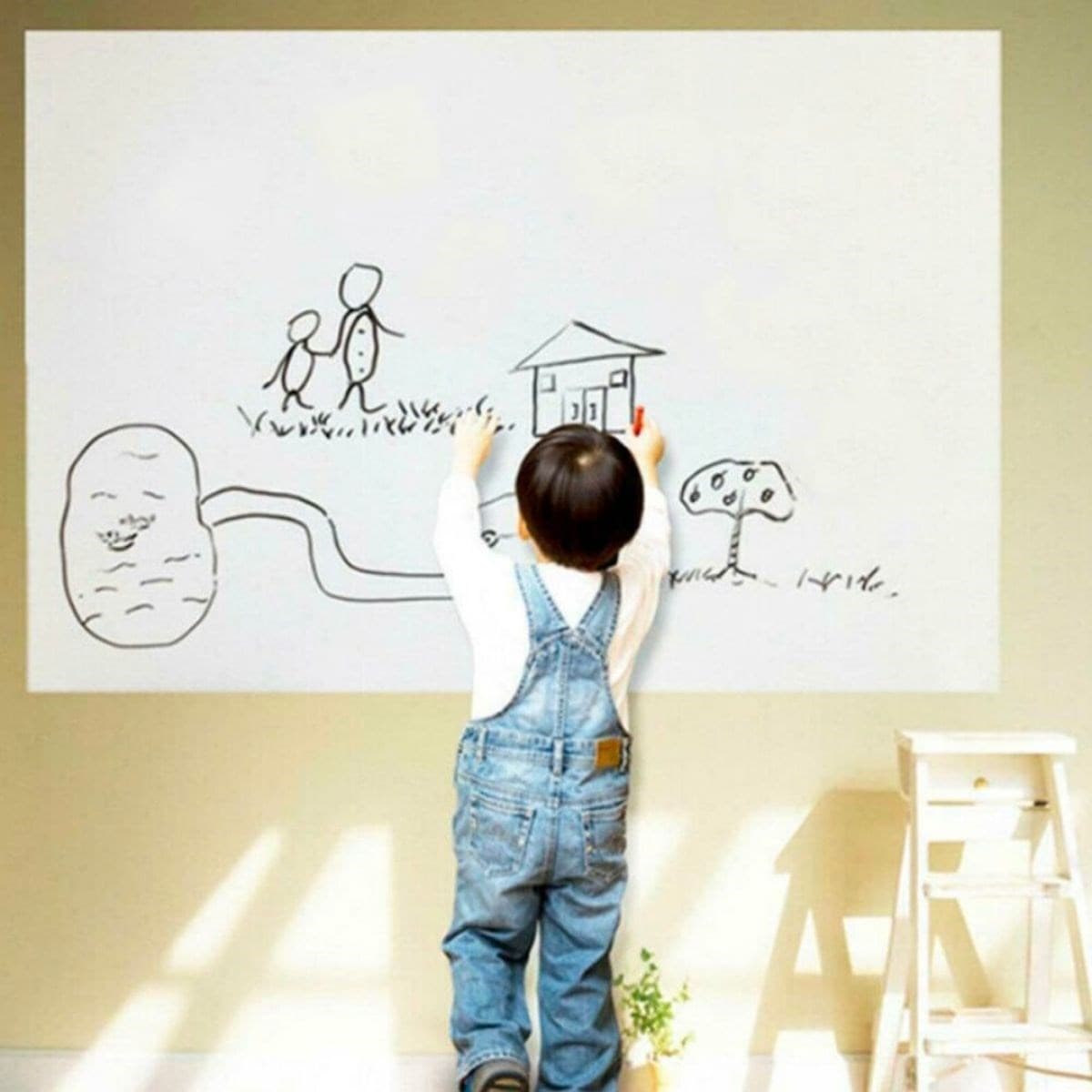 Silinebilir Kalemli Sticker Duvara Yapışabilen Yazı Tahtası 60x100 cm - Görsel 2
