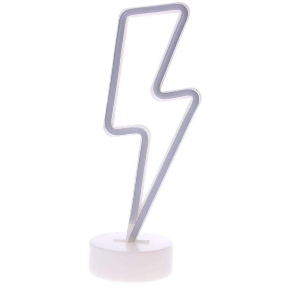 TrdStore® Dekoratif Şimşek Şeklinde Pilli Neon Led Lamba Süs Masa Lambası - Görsel 2