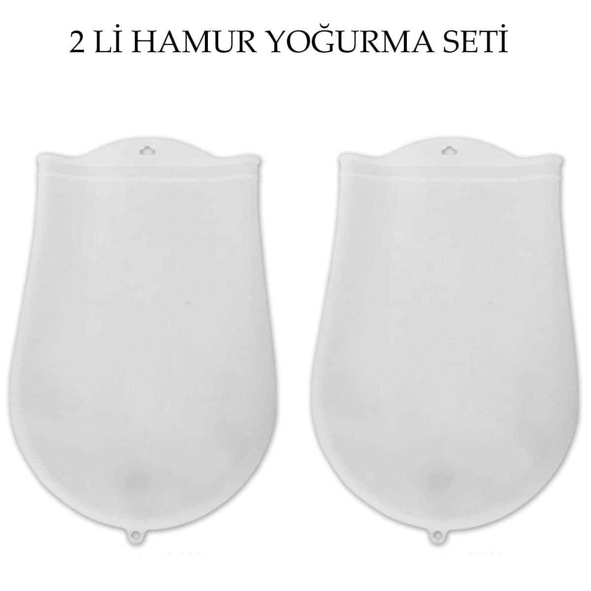 Hamur Torbası 2'li Set Orta ve Büyük Hamur Silikon Şeffaf Yoğurma Torbası Ekmek Makarna Mant