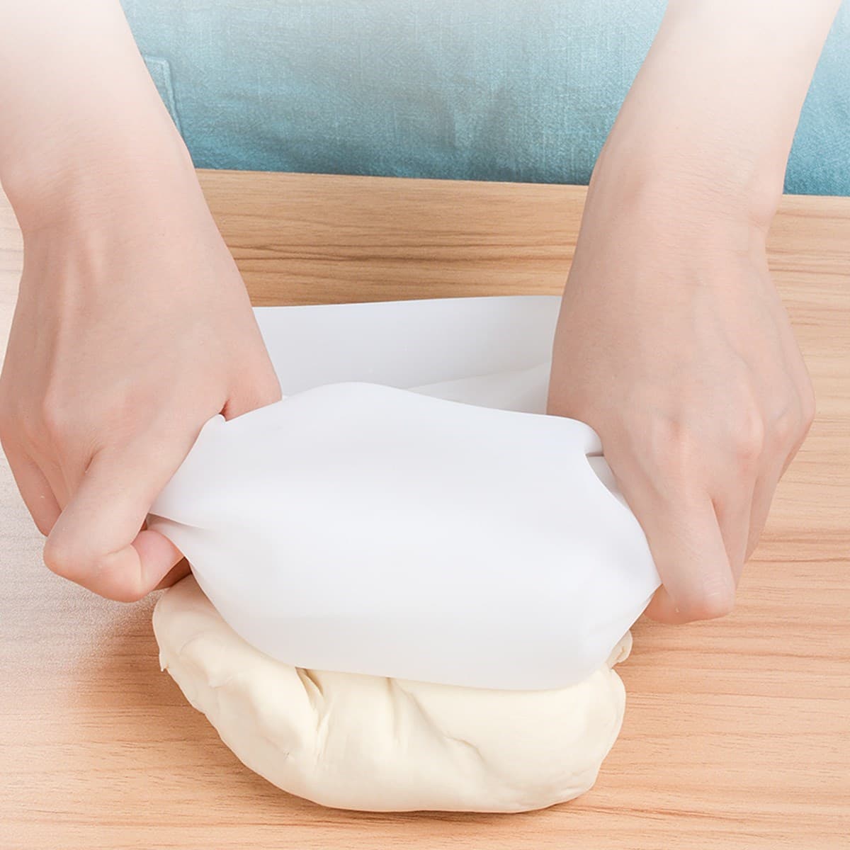 Orta Hamur Torbası Silikon Şeffaf Hamur Yoğurma Torbası Ekmek Makarna Mantı Hamuru Kolay Yo - Görsel 2