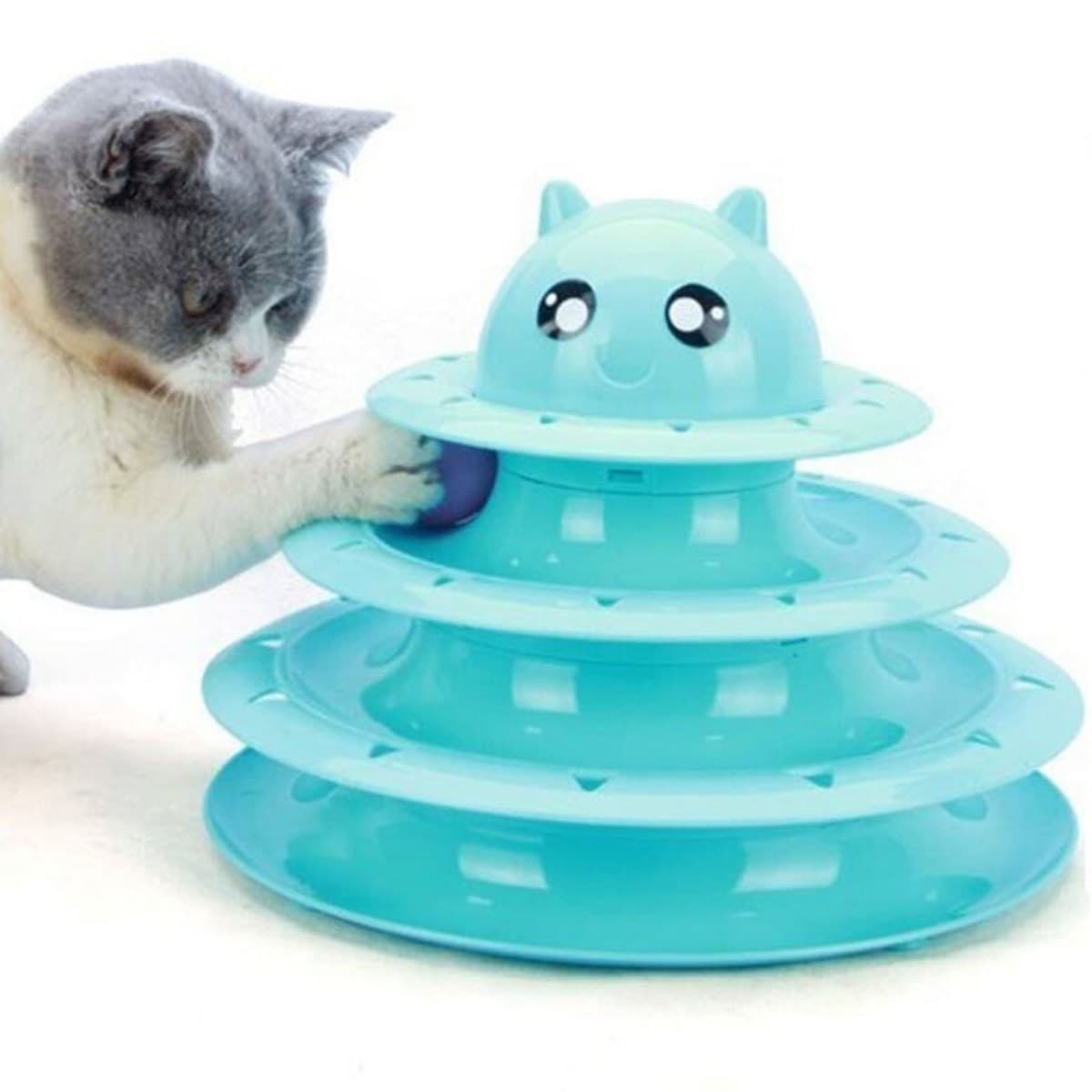 TrdStore® Tower Of Tracks Eğlenceli Üç Katlı Kedi Oyuncağı Seti Kedi Oyunu