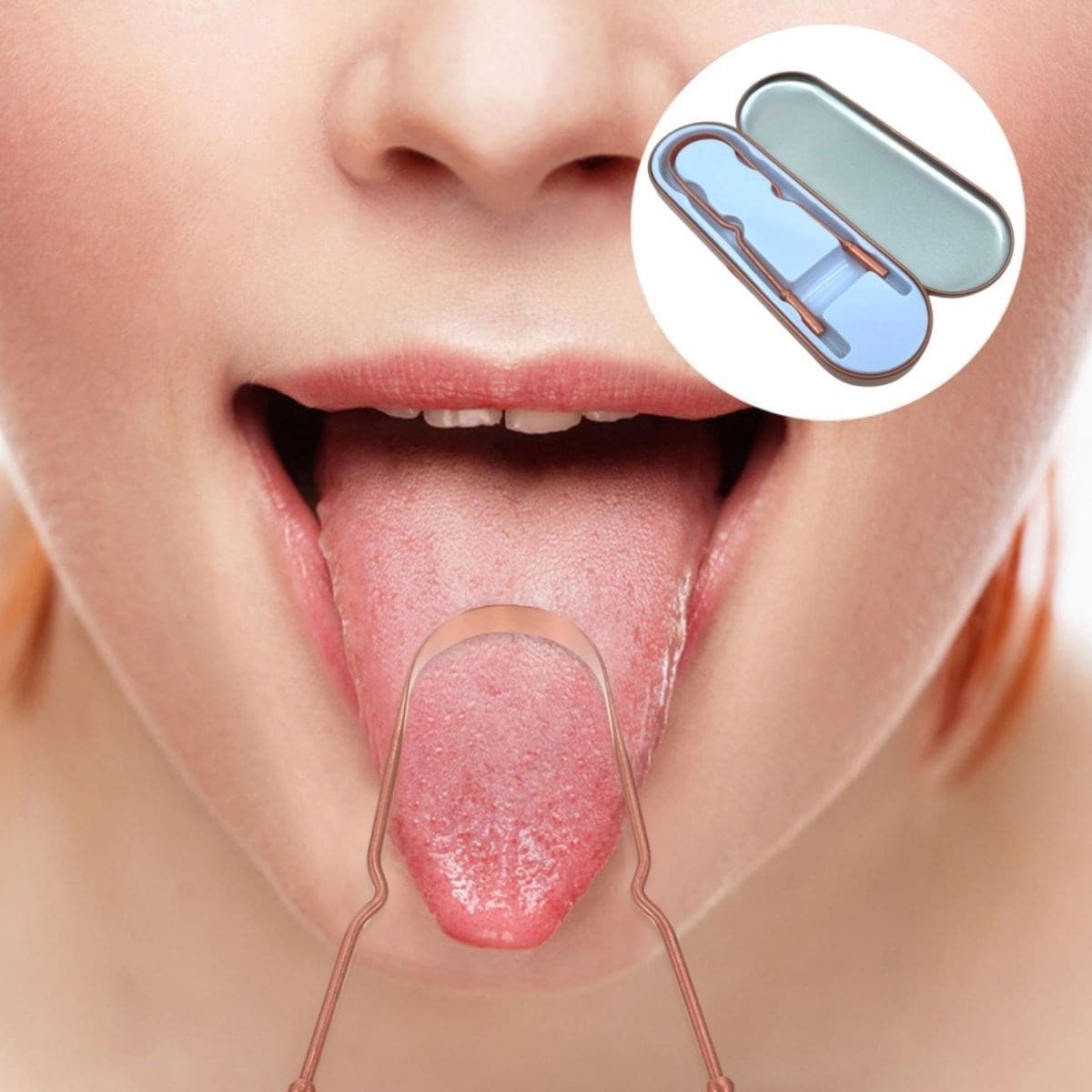 Bakır Oil Pulling Yağ Çekme Dil Plak Temizleme Aleti Dil Fırçası Sıyırıcı Dil Kaşığı - Görsel 2