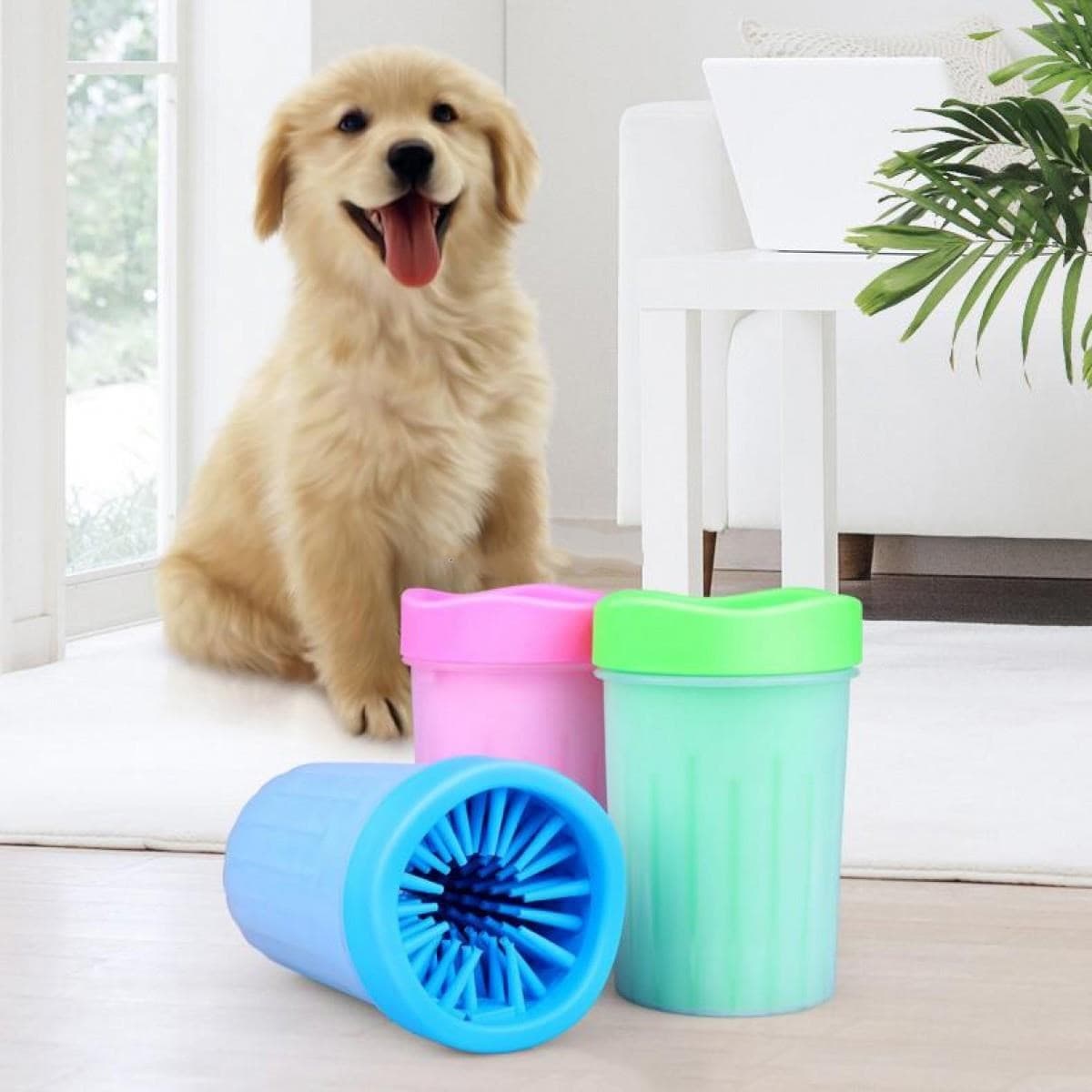 TrdStore® Silikon Jel Fırçalı Kedi Köpek Pati Ayak Yıkama Temizleme Kovası (Küçük)