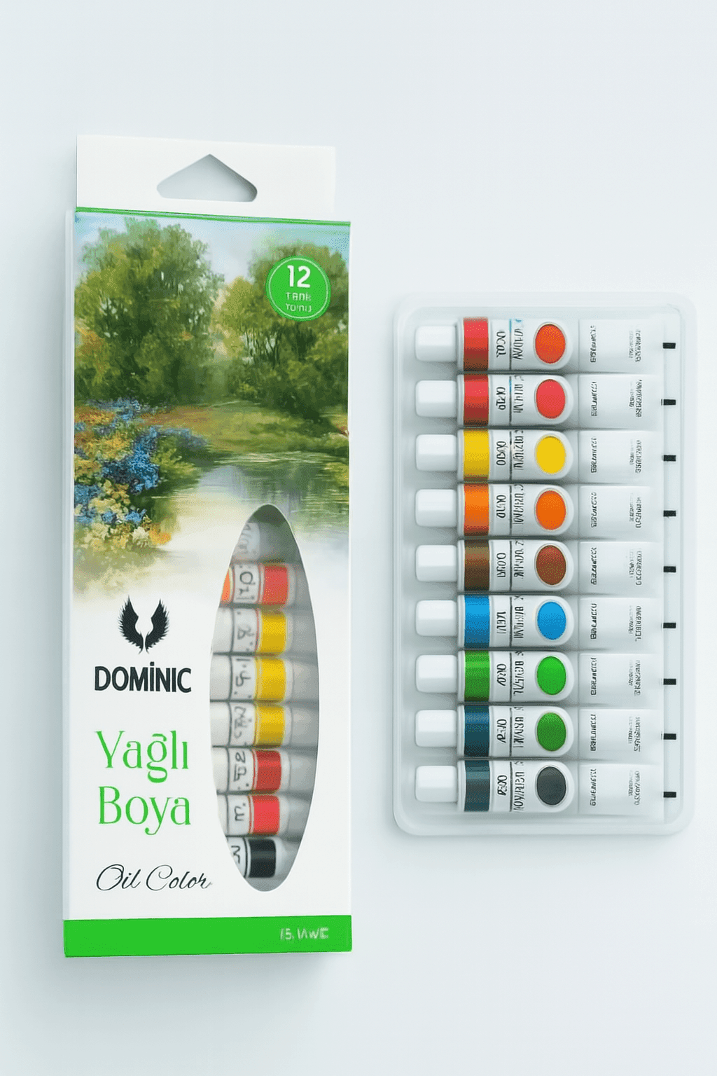 12 Renk 9 ml Yağlı Boya Seti Küçük Tüpler, Büyük Hayaller