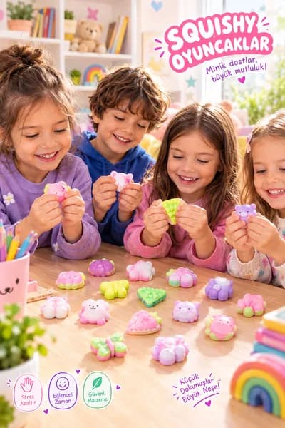 Mini Squishy Oyuncak 1 Adet – Sevimli ve Yumuşak Sıkılabilir Oyuncak - Detay