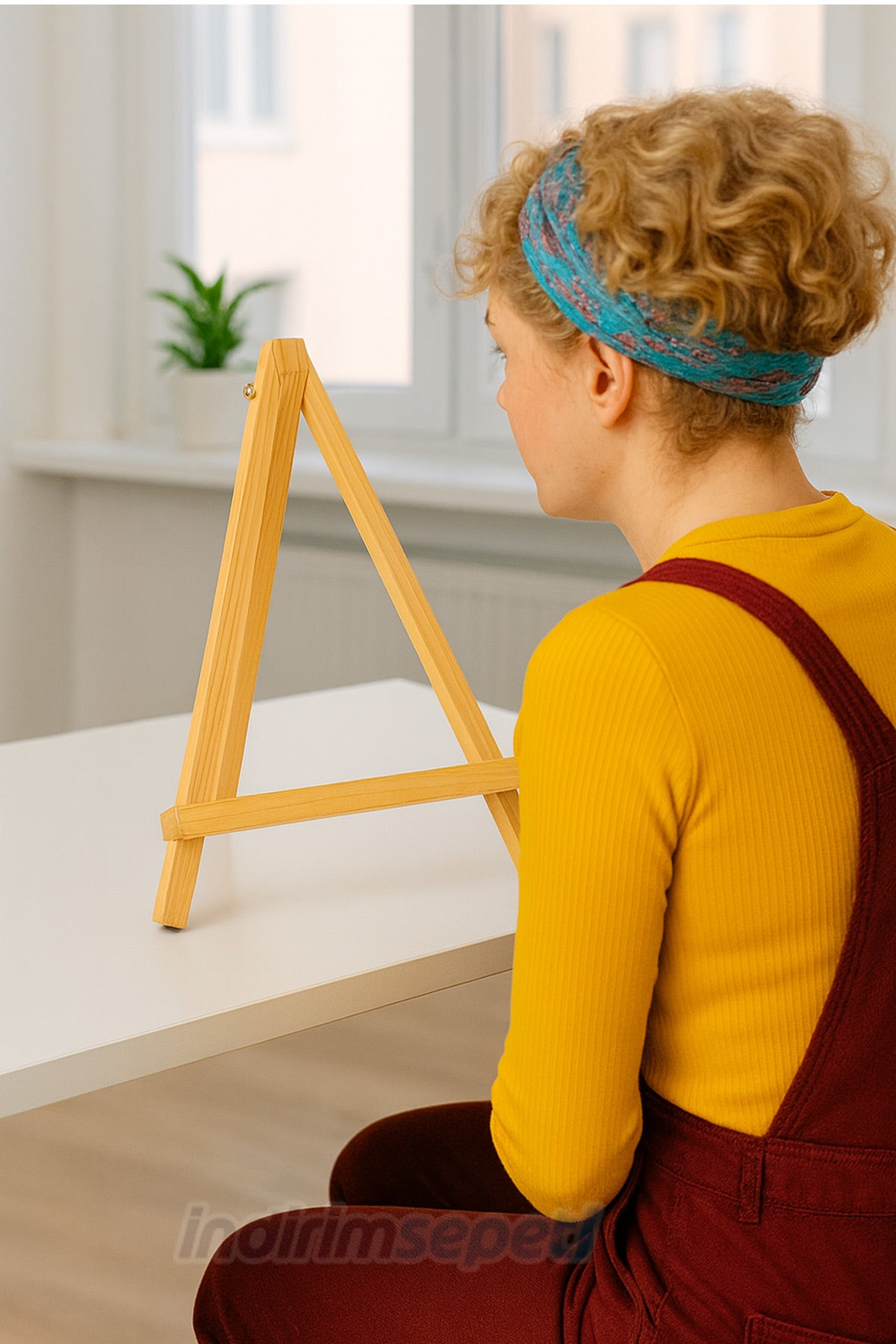 Mini Masaüstü Şövale 15 cm Ahşap,üç Ayaklı,resim Şövalesi,ressam Sanatsal Malzeme