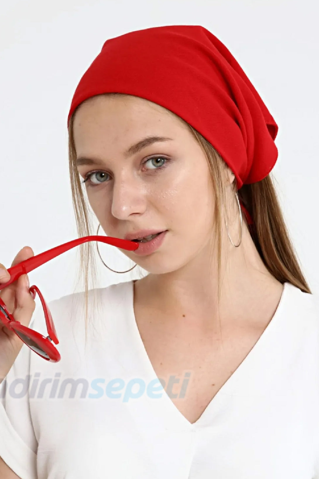 Kırmızı %100 Pamuklu Kumaş Fular Bandana 23 Nisan 29 Ekim 19 Mayıs