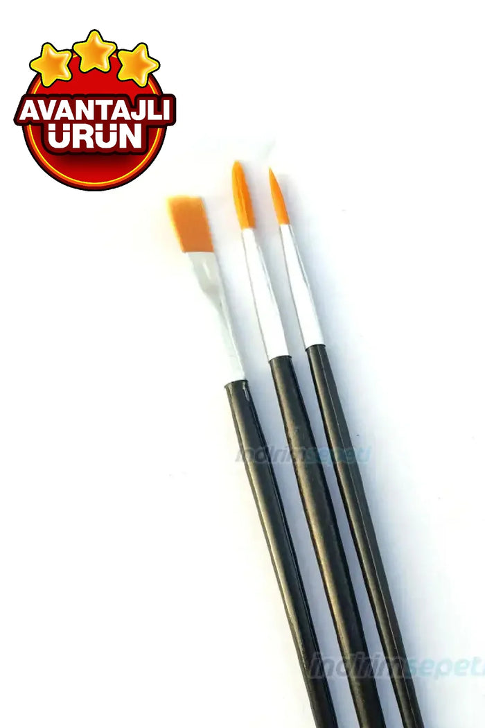 Resim Fırça Akrilik Boya Yağlı Boya Guaj Sulu Boya 3 Adet Sınırlı - Indirimsepeti