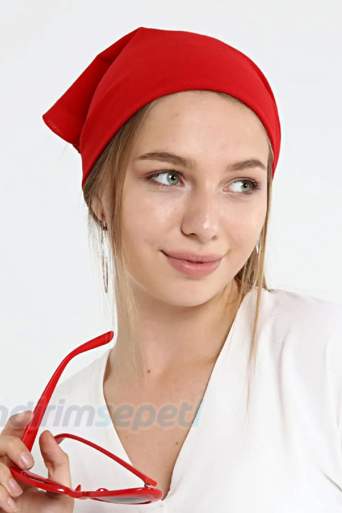Kırmızı %100 Pamuklu Kumaş Fular Bandana 23 Nisan 29 Ekim 19 Mayıs