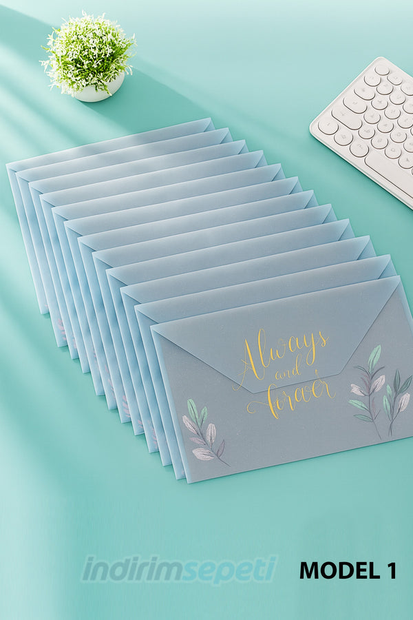 A4 Dosya Çantası – Morandi Renkli Şeffaf Plastik Çıtçıtlı Evrak Dosyası ve Bilgi Çantası Always & Forever Model 1