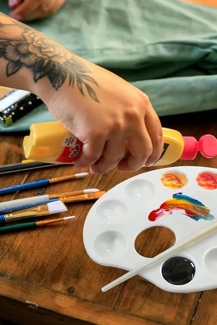 Beyaz Yuvarlak ve Oval Sanat Palet, Suluboya, Akrilik, Kendin Yap El Sanatları için
