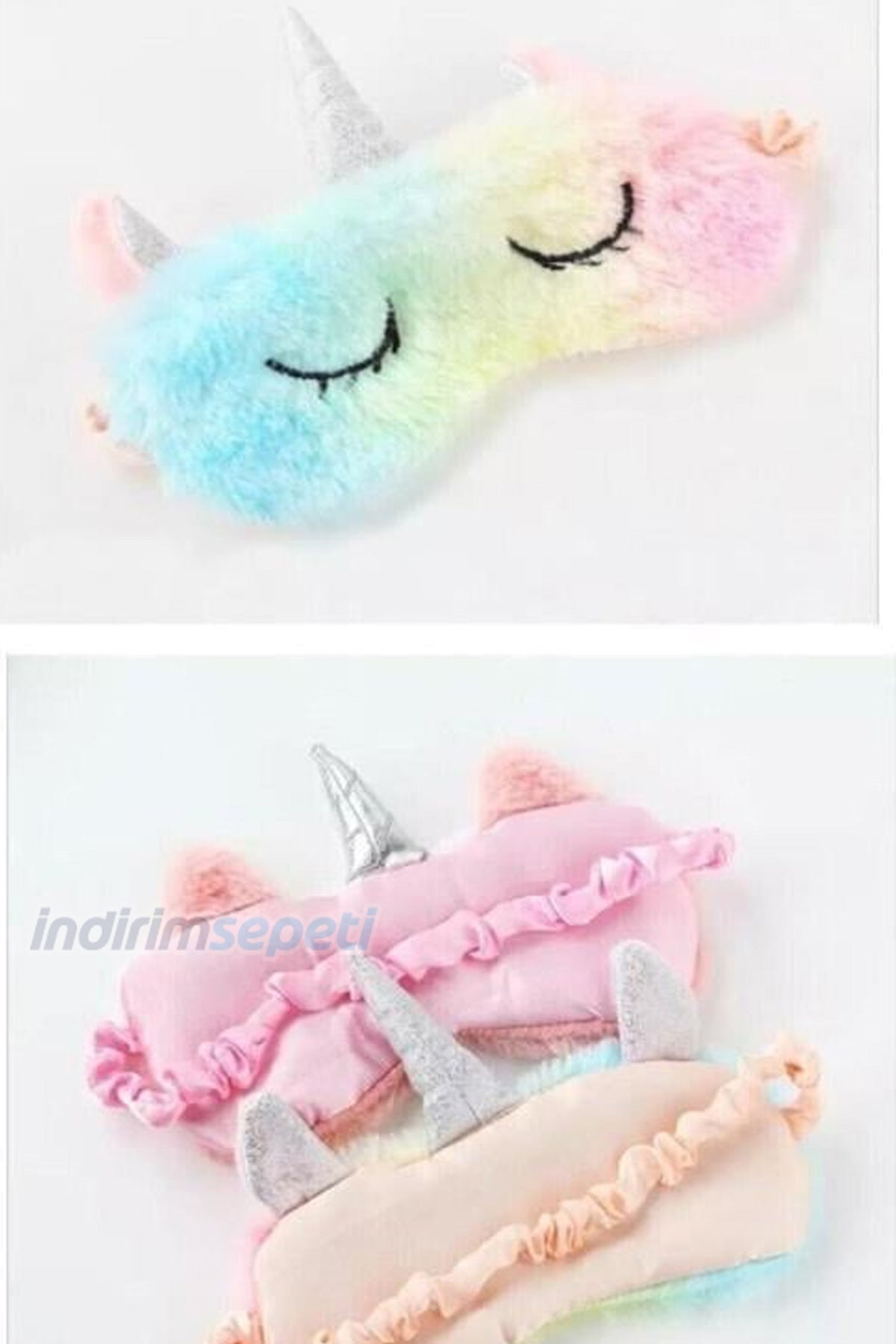 Peluş Unicorn Rainbow Gökkuşağı Renkli Göz Uyku Bandı Bandana 1 Adet - Indirimsepeti