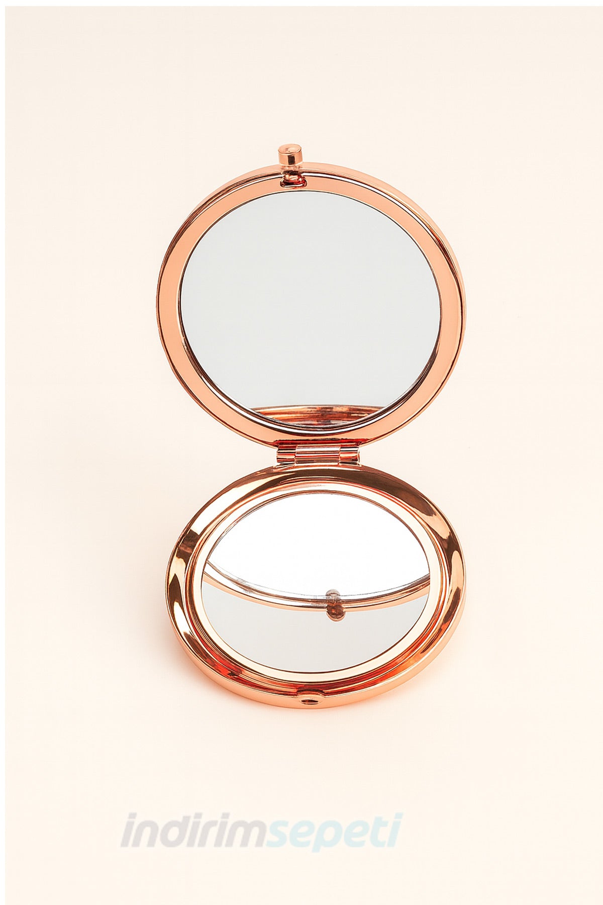 Makyaj Aynası Yuvarlak Çift Taraflı Cep Tipi Çanta İçi Taşınabilir Rose Ayna Hediyelik Promosyon Katlanabilir