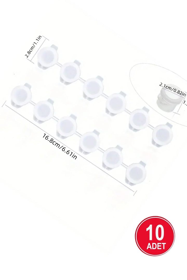 Boş Boya Kutusu 10’lu Set – 3ml Şeffaf Kapaklı Küçük Boy Saklama Kabı | Yaz Sanat Etkinlikleri İçin İdeal - Indirimsepeti