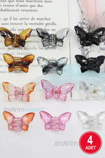 Kadın 4'lü Kelebek Mandal Toka Şeffaf Kelebek Saç Klipsi Saç Aksesuar - Indirimsepeti