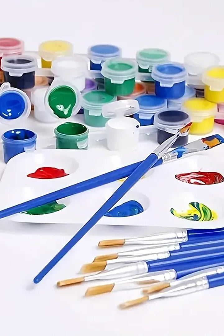 50 Adet Akrilik Boya Fırçası Seti Düz veya Sivri Uçlu Naylon Kıllı, Yağlı Boya, Suluboya ve El İşi İçin Çok Amaçlı - Indirimsepeti